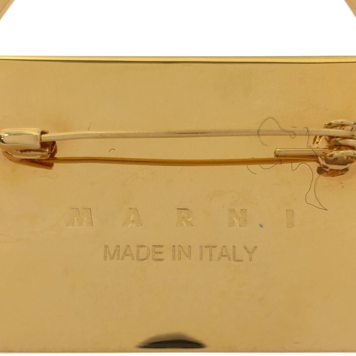 MARNI / マルニ | バック型 ピン ブローチ | ゴールド/グレー - メルカリ