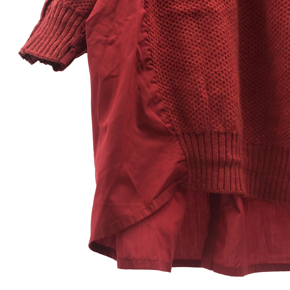sacai / サカイ | 異素材切替 バックプリーツ ドッキング ニット | 2
