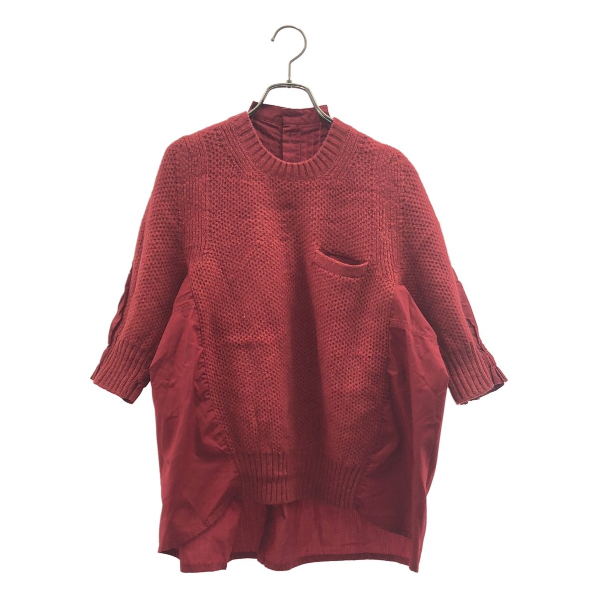 sacai サカイ 異素材ドッキング プリーツ ニット サイズ2 sacai / サカイ | 異素材切替 バックプリーツ ドッキング ニット | 2
