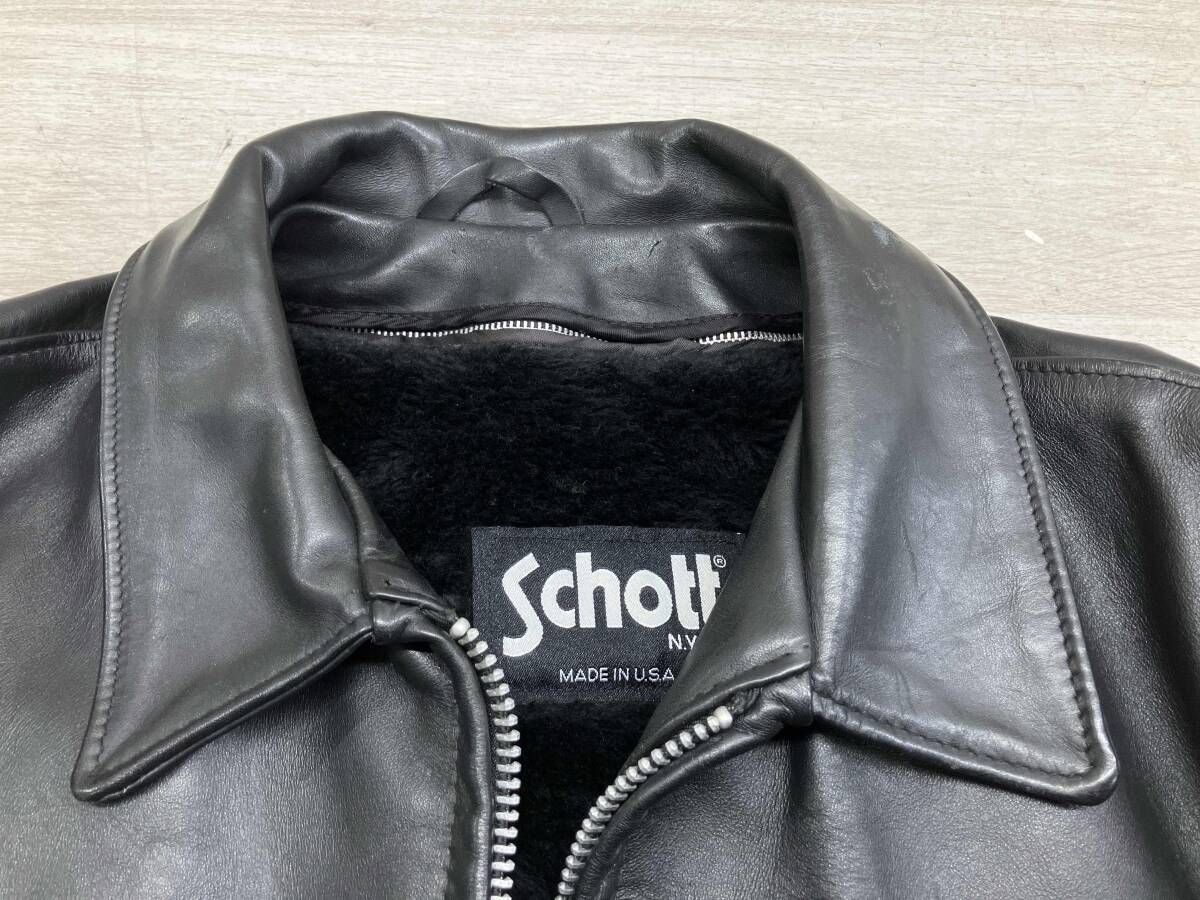 通年 SCHOTT ショット シングルライダース インナー付き アメリカ製 42