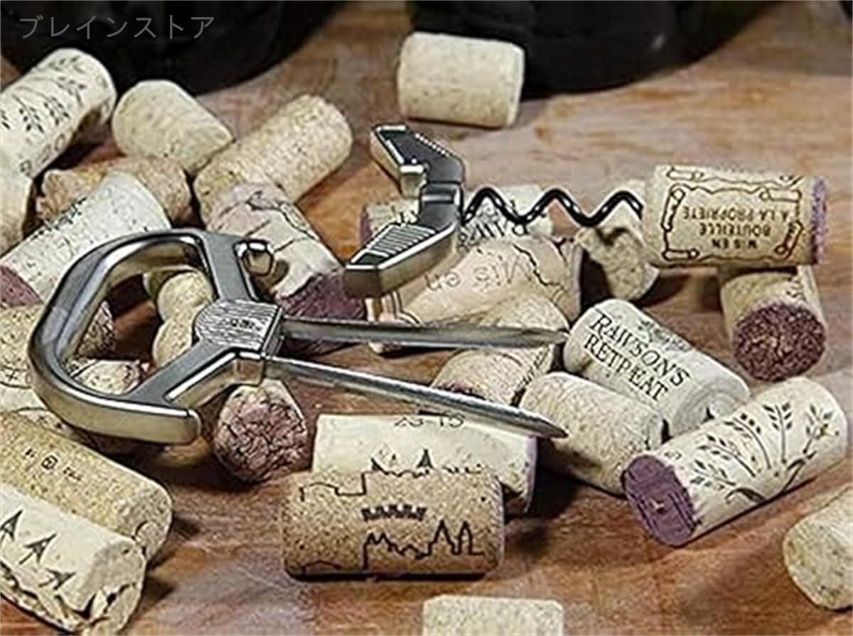  ワインオープナー 栓抜き ステンレススチールワインボトルオープナ コルク抜き プロフェッショナルワインコルク抜き おしゃれ多機能 ピーラー その他 コップ グラス 酒器