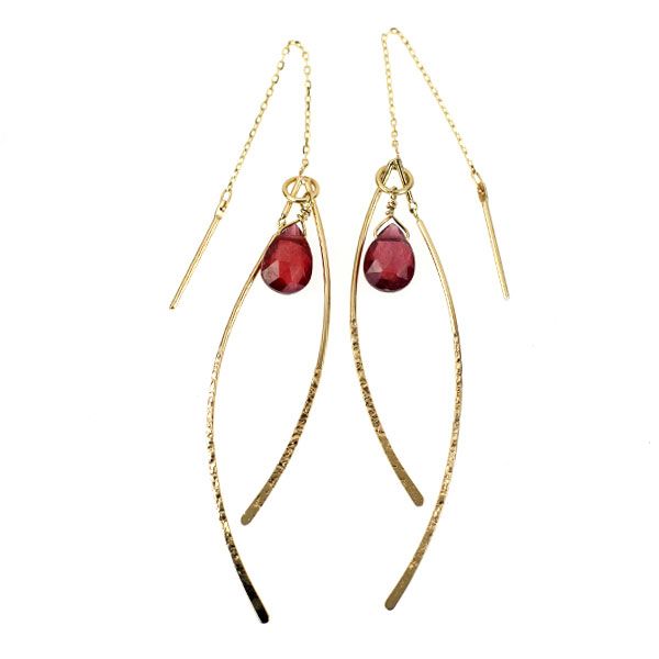 アガット/agete K10YG ブリオレットカット 含浸ルビーチャーム付き