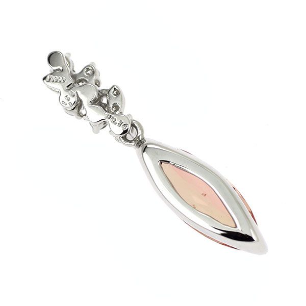 Pt900 シェリーカラー インペリアル トパーズ ダイヤモンド ペンダント