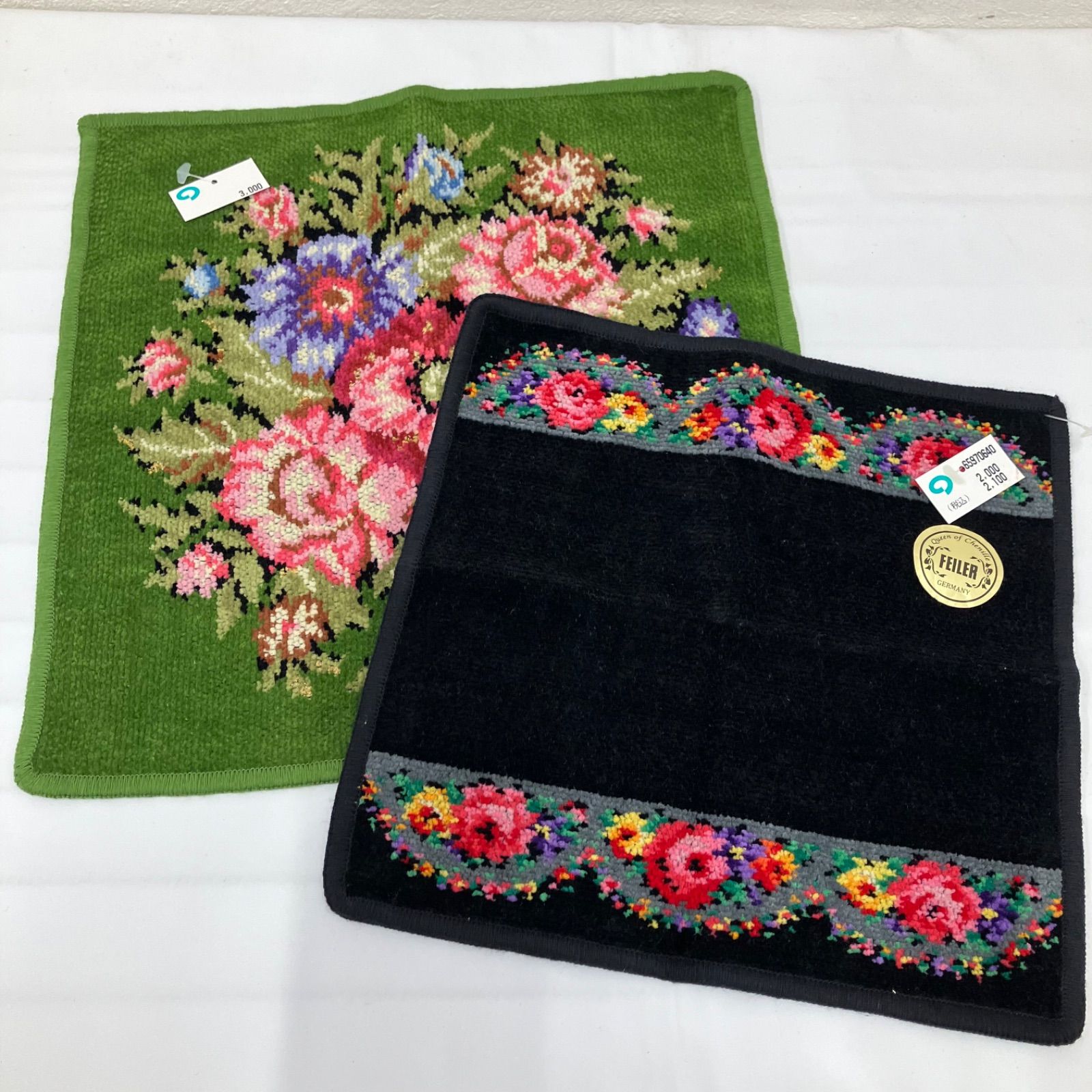 7077 FEILER フェイラー ハンカチ 2枚セット タグ付き シール付き