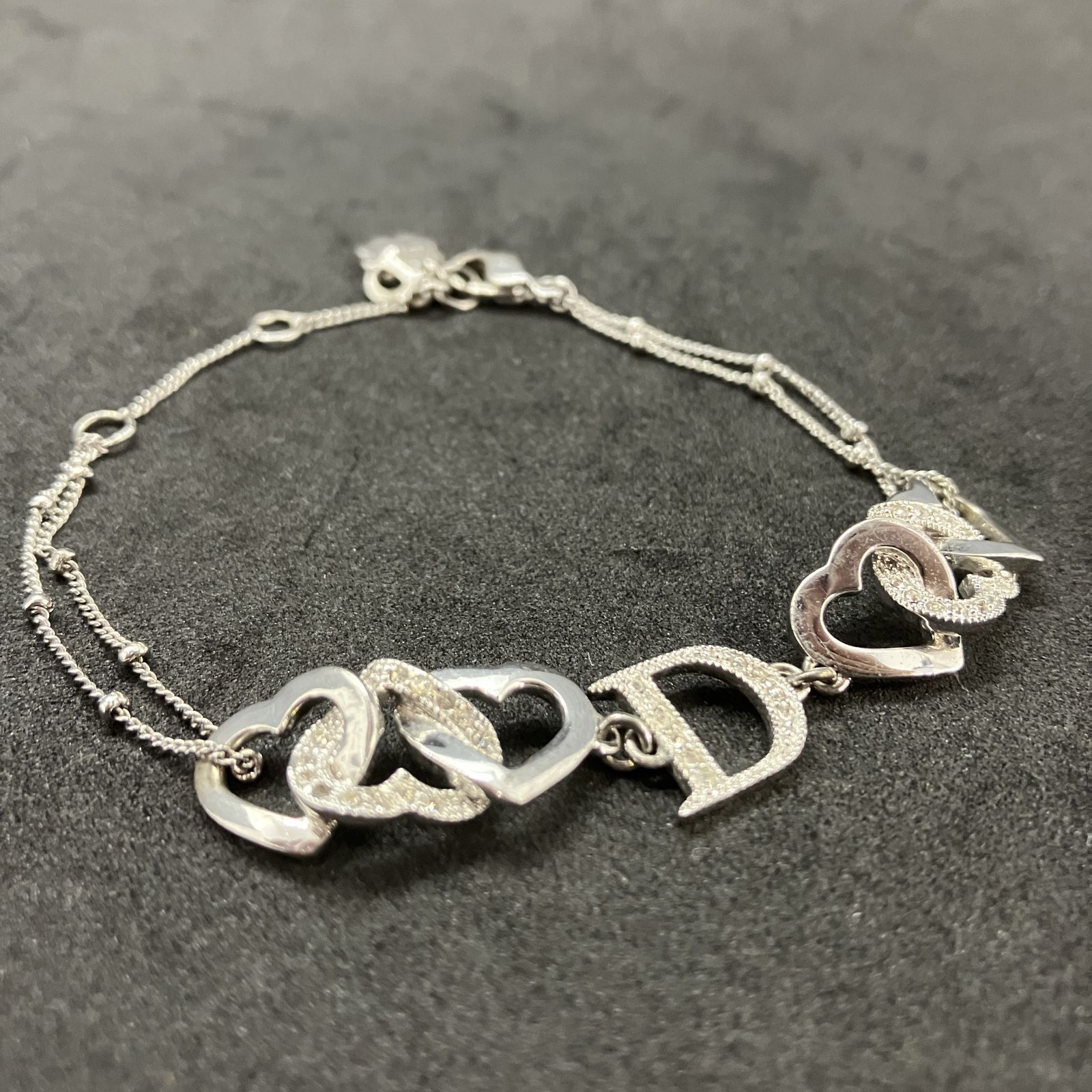 ChristianDior ディオール ブレスレット ラインストーン シルバー 381