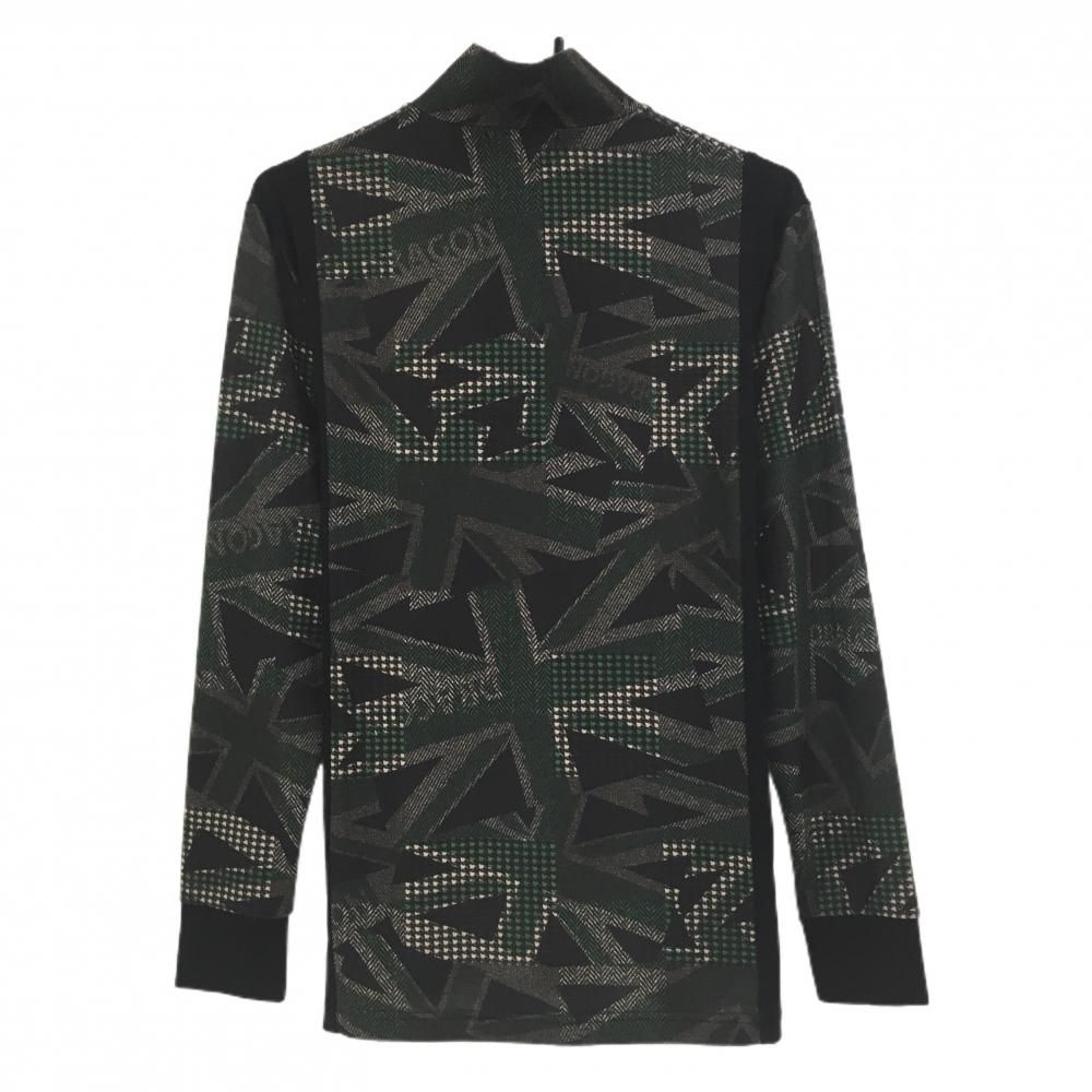 美品】ダンスウィズドラゴン 長袖ハイネックシャツ 黒×グリーン 一部総