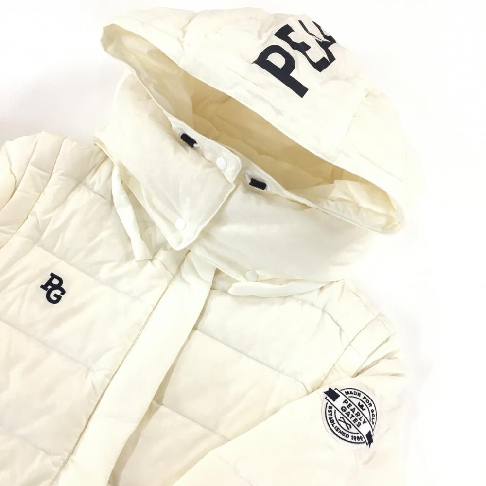 超美品】パーリーゲイツ 4WAYダウンジャケット 白 袖・フード着脱可