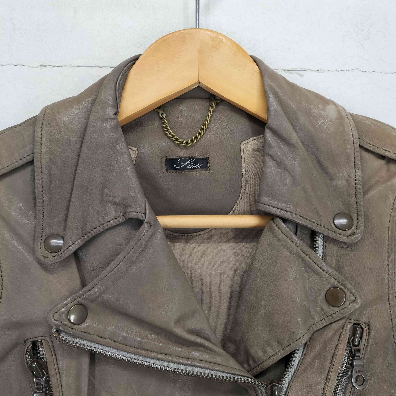 シシ sisii Cow Leather ダブルレザーライダースジャケット レディース