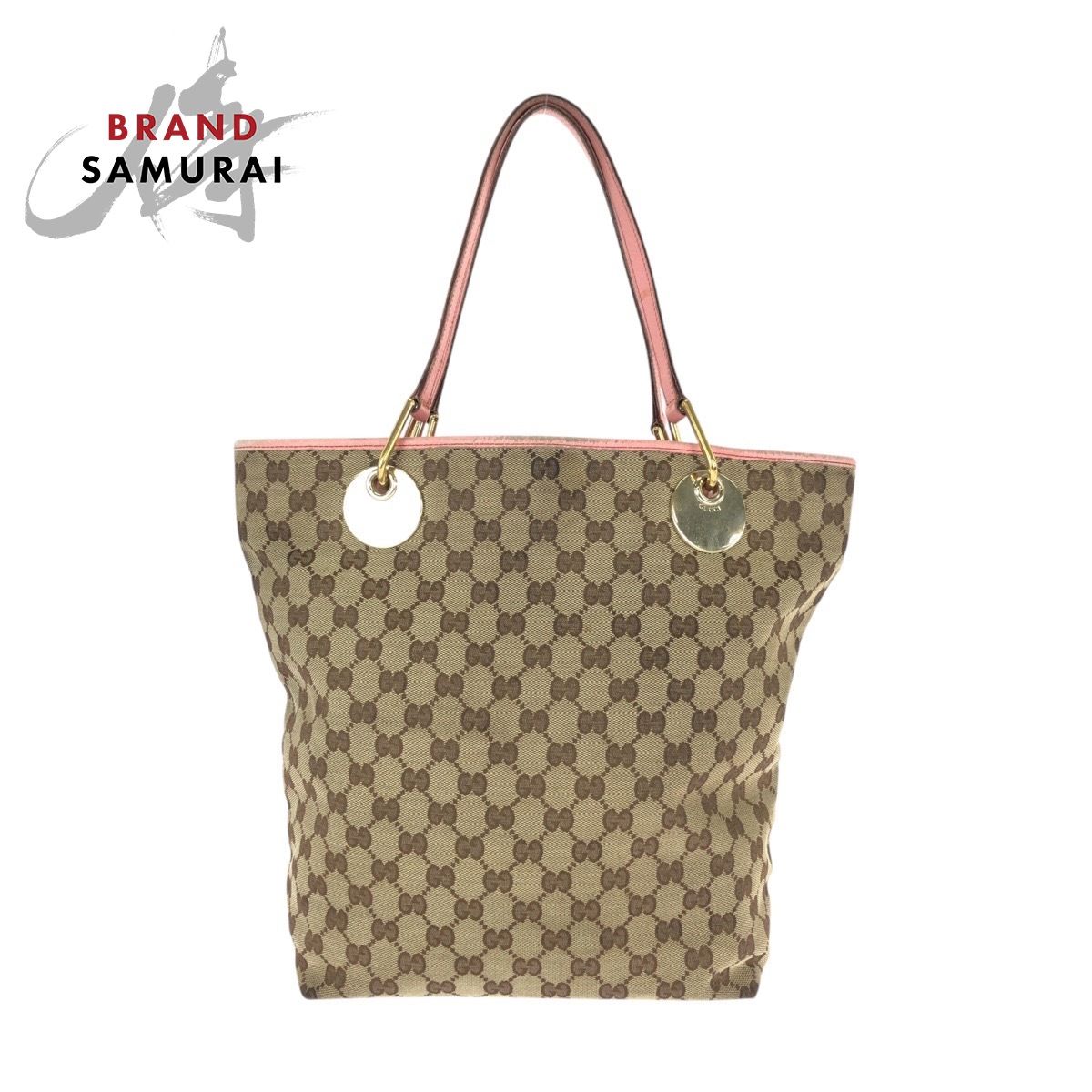 GUCCI グッチ ブラウン ベージュ ピンク GGキャンバス/レザー 120836