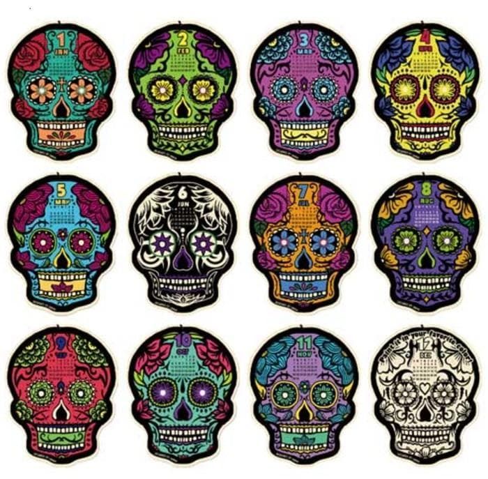 残1 送料無料 2026 スカルカレンダー ガイコツカレンダー 壁掛け