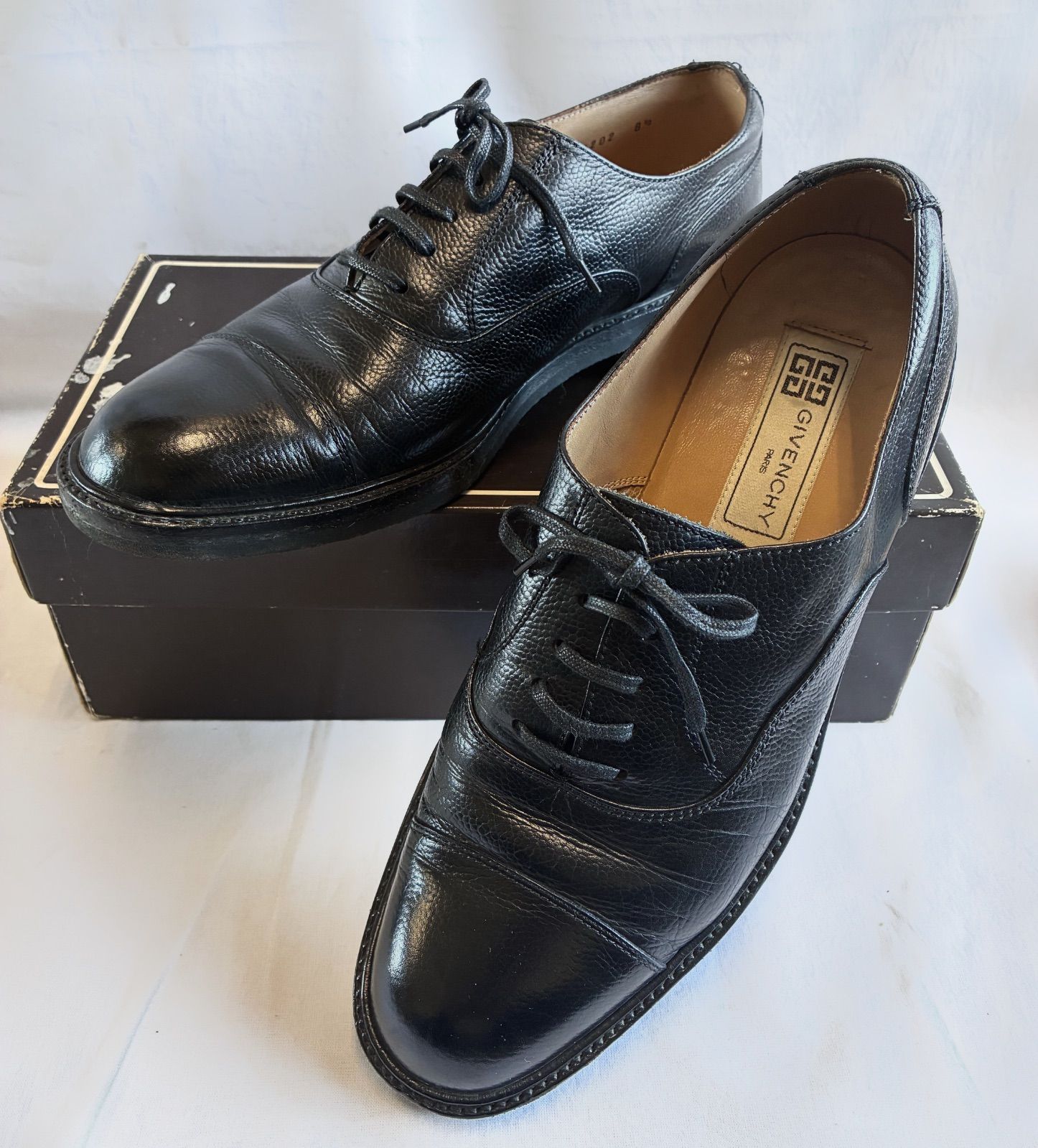 【27cm】GIVENCHY 革靴 メンズ ストレートチップ　オックスフォード　シボ革　8 1/2