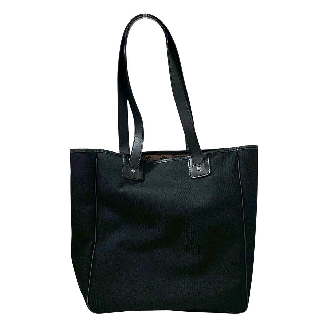 HUNTING WORLD】ロゴ トートバッグ キャンバス レザー ブラック/黒