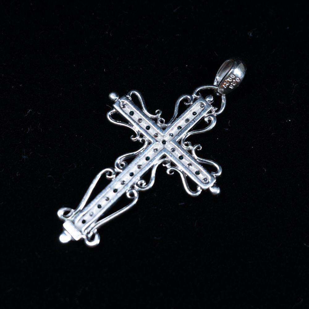 トルマリン0.26ct ダイヤモンド0.27ct ペンダント K18WG -X11474