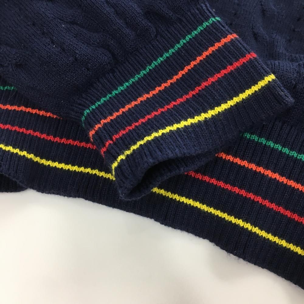 美品】キャロウェイ セーター ネイビー ケーブル編み コットン混