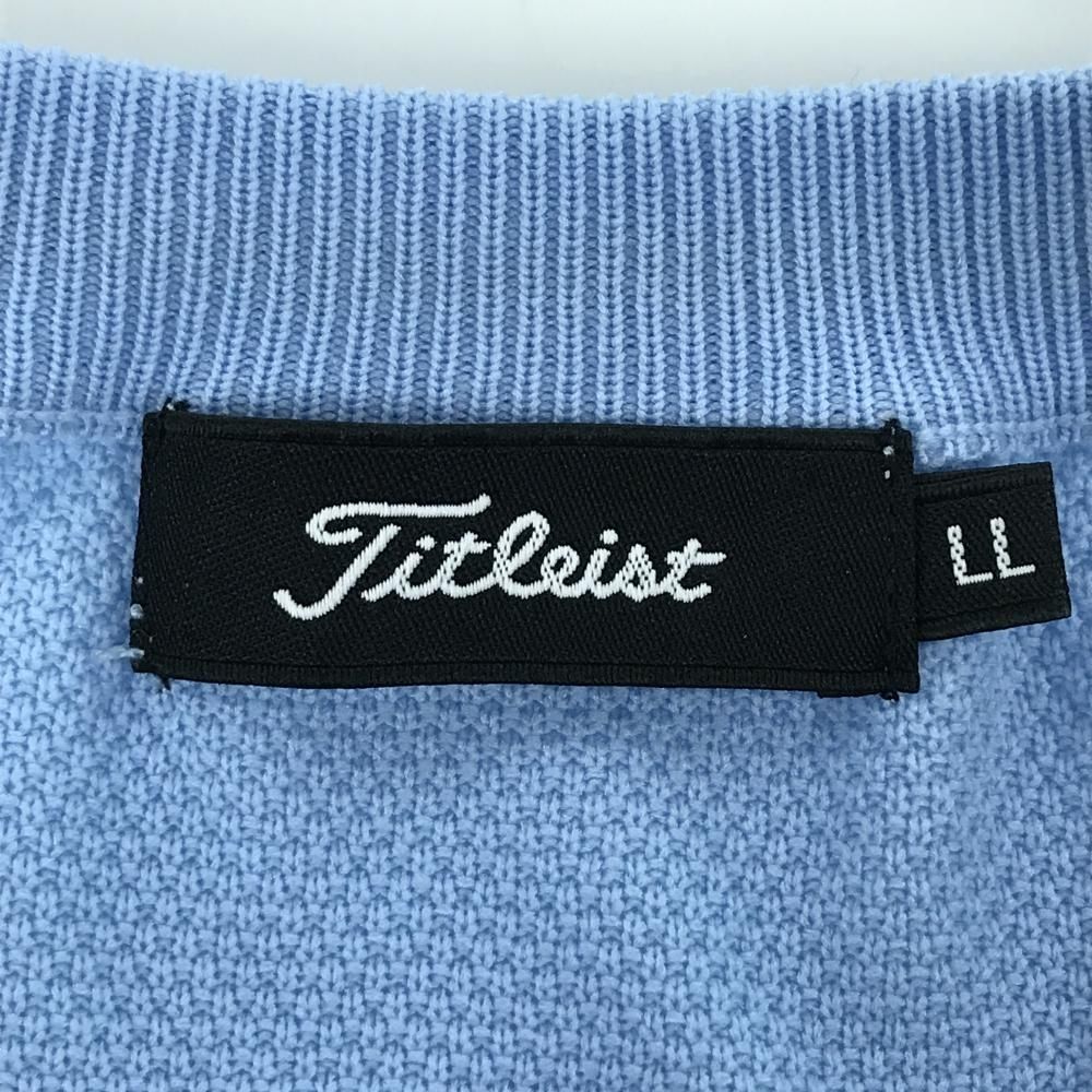 超美品】タイトリスト セーター ライトブルー 前身頃透かし編み V