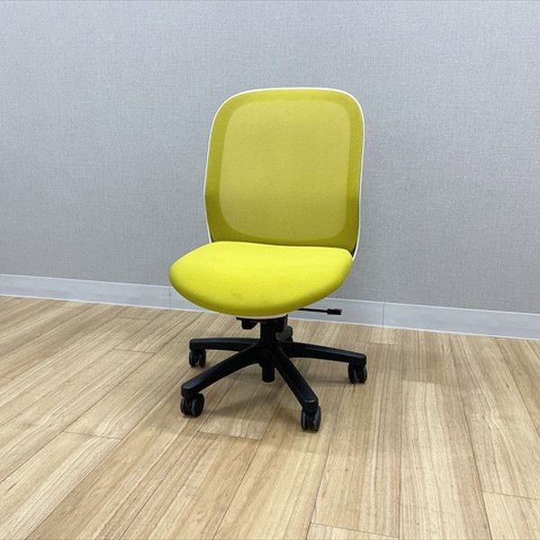プラス フィータチェア 肘無 オフィスチェア イエロー - メルカリ