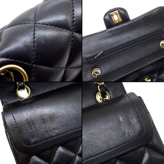 シャネル CHANEL ショルダーバッグ マトラッセ23 クラシック スモール A01113 2018年 ブラック ボルドー ラムスキン ゴールド金具 【中古】 CHANEL - シャネル CHANEL ショルダーバッグ マトラッセ23 クラシック
