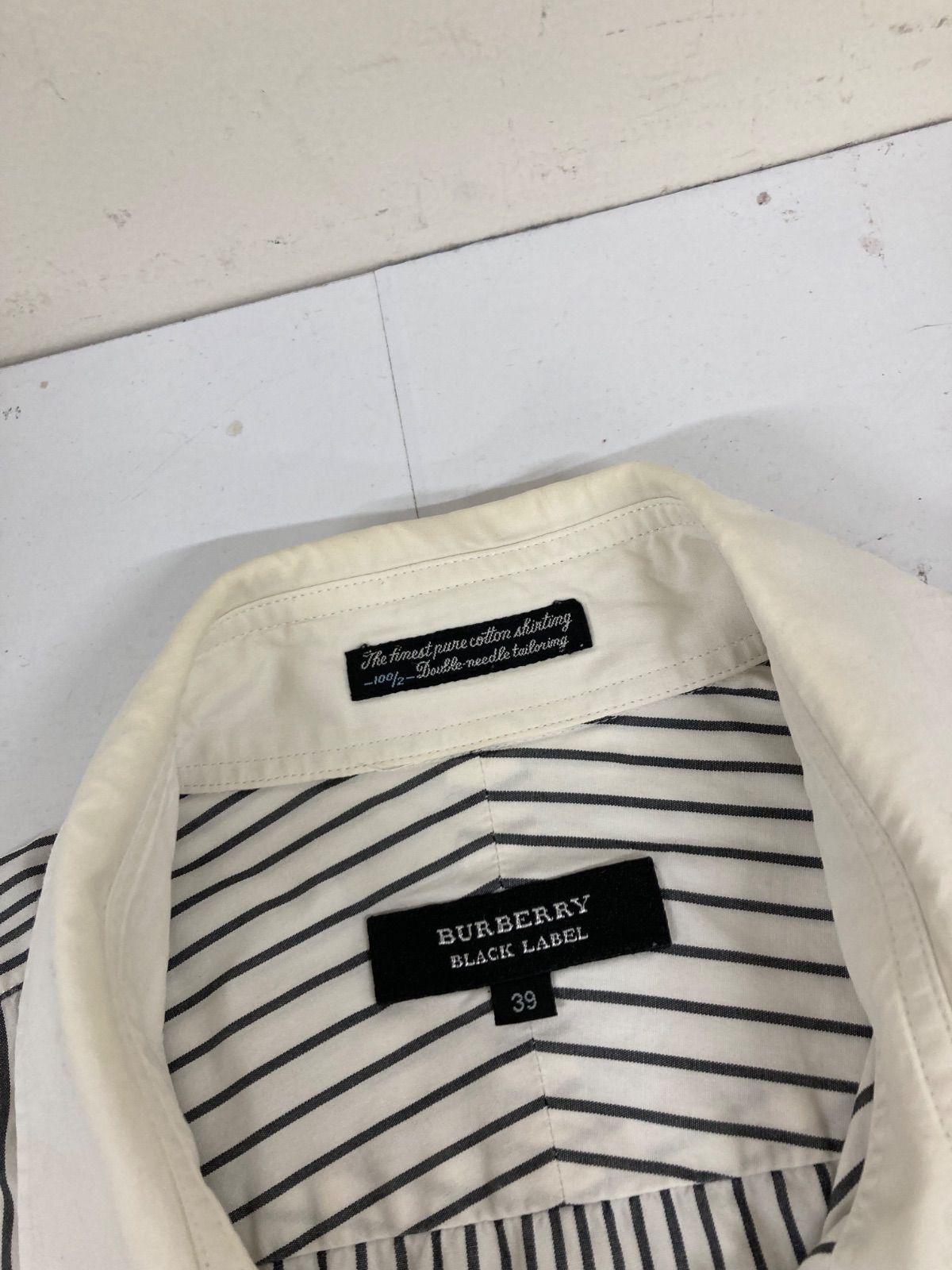 日本製 バーバリーブラックレーベル☆ストライプライン長袖シャツ☆2