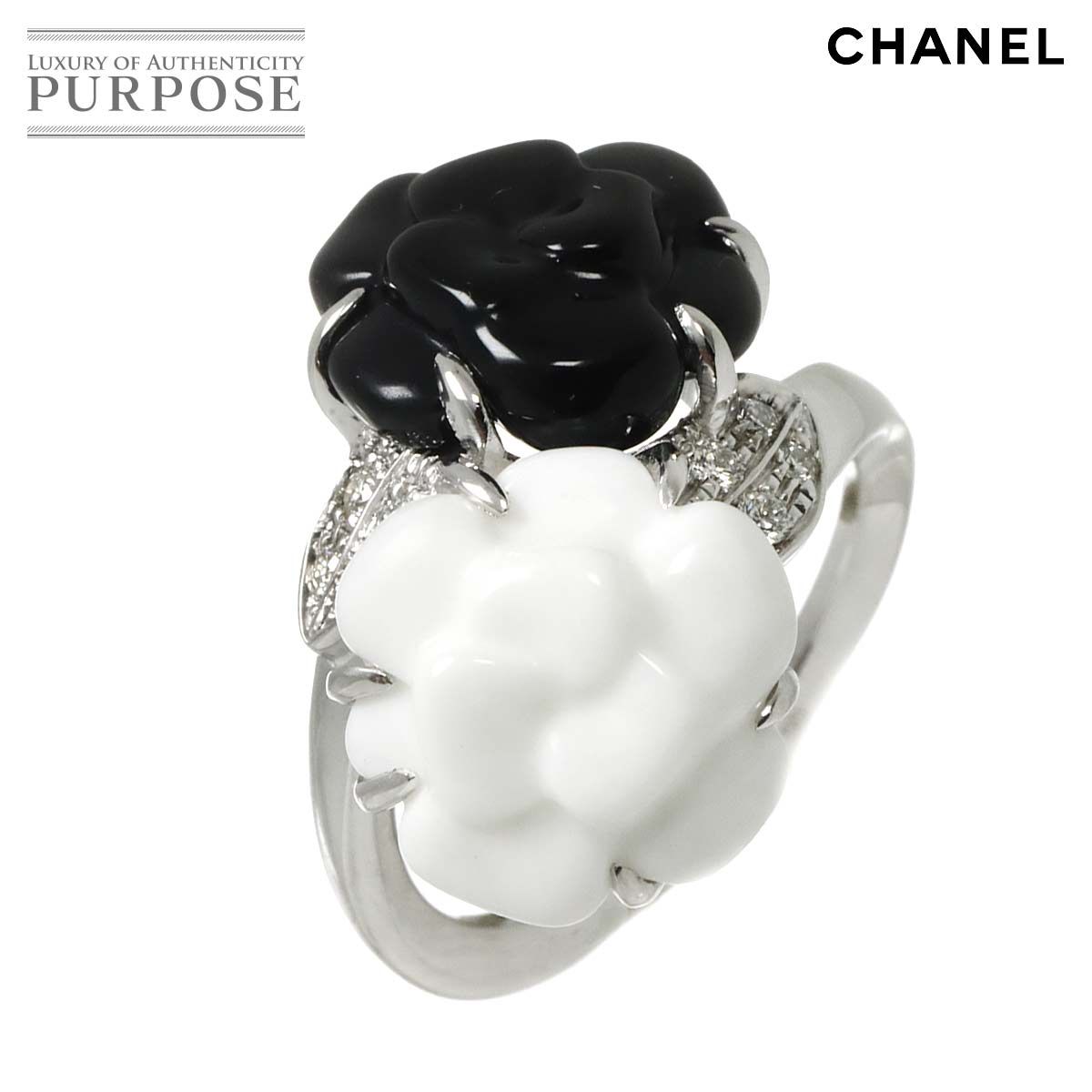 シャネル CHANEL カメリア #50 リング セラミック ダイヤ K18 WG 