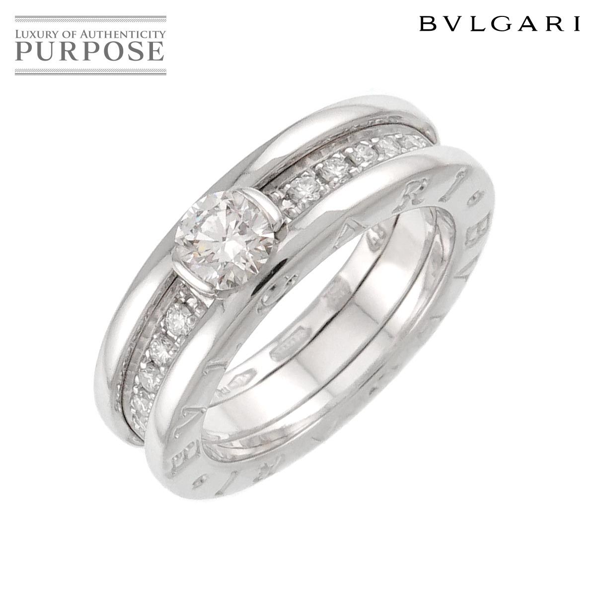 ブルガリ BVLGARI ビーゼロワン #48 リング ダイヤ K18 WG ホワイト 