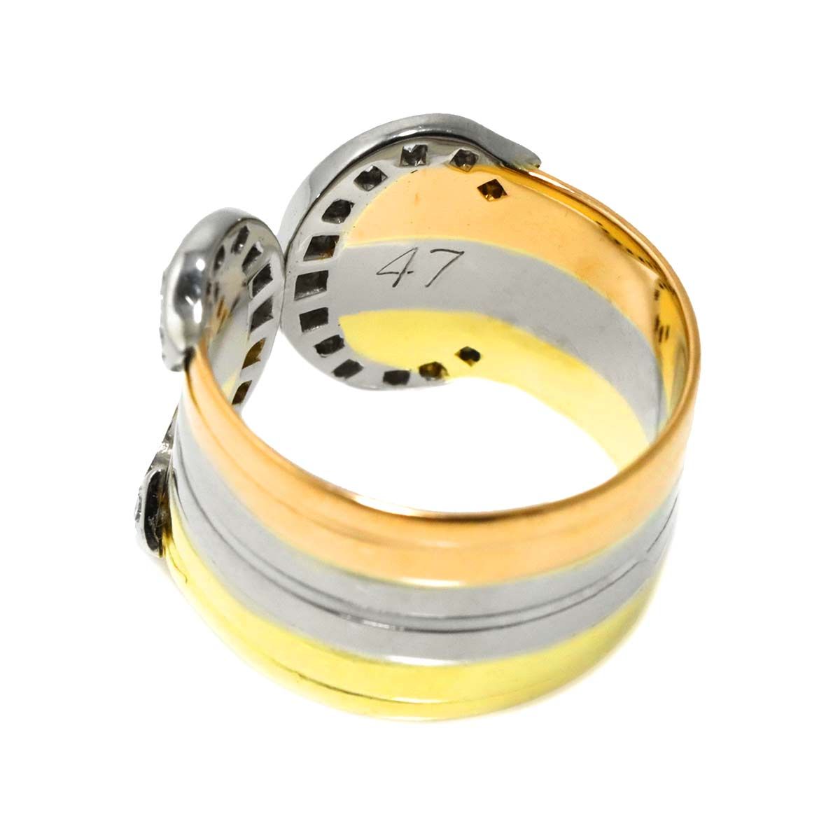 カルティエ Cartier 2C #47 ダイヤ リング K18 YG WG PG スリーカラー