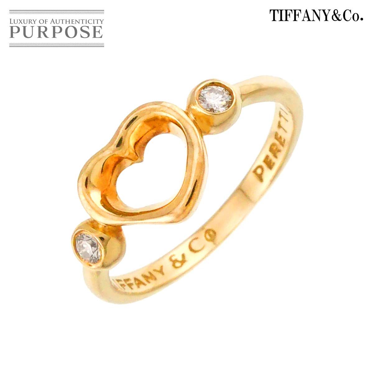 ティファニー TIFFANY&CO. オープンハート 8号 リング ダイヤ K18 YG