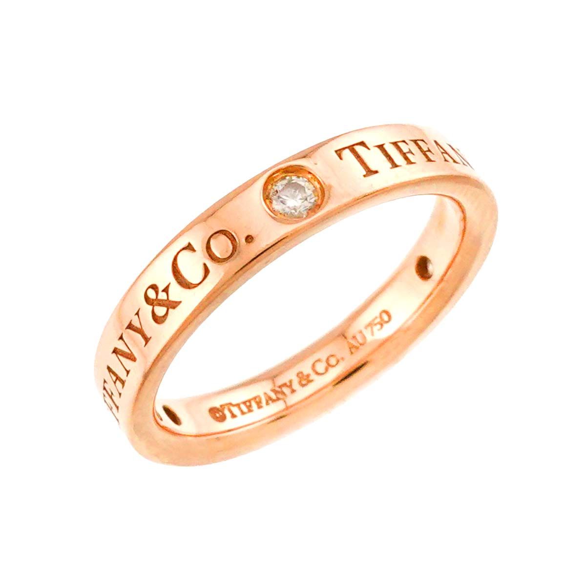 ティファニー TIFFANY&CO. フラットバンド 5号 リング ダイヤ 3P K18 