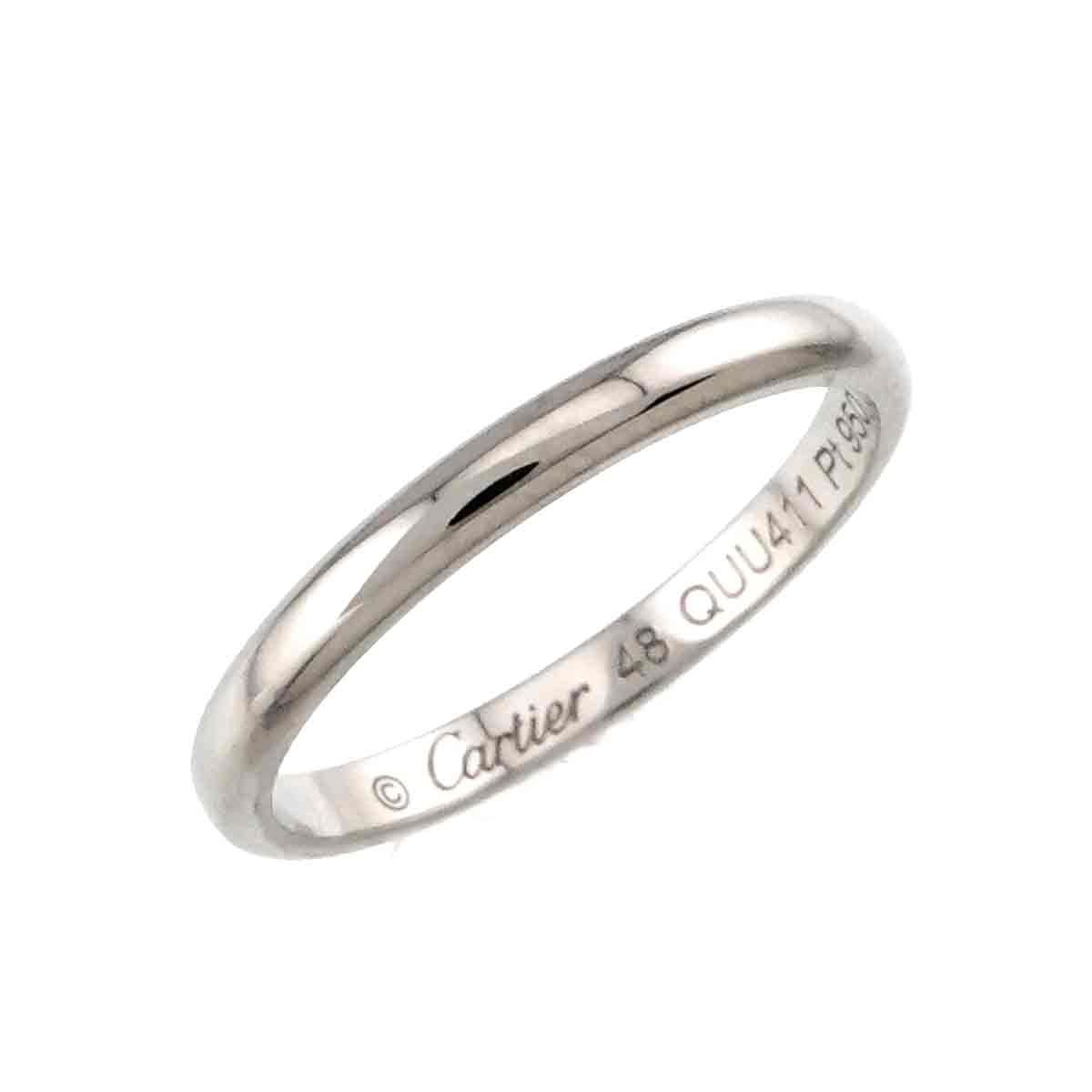 ★SALE★【Cartier】１８９５　プラチナ　リング　７号　1518 カルティエ Cartier 1895 クラシック #48 リング Pt 幅2mm プラチナ