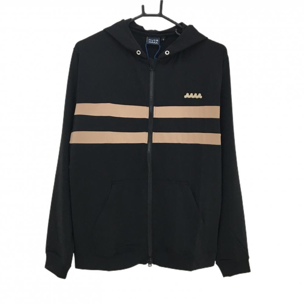 新品】ムータマリン ジップパーカー 黒×ブラウン シリコンロゴ