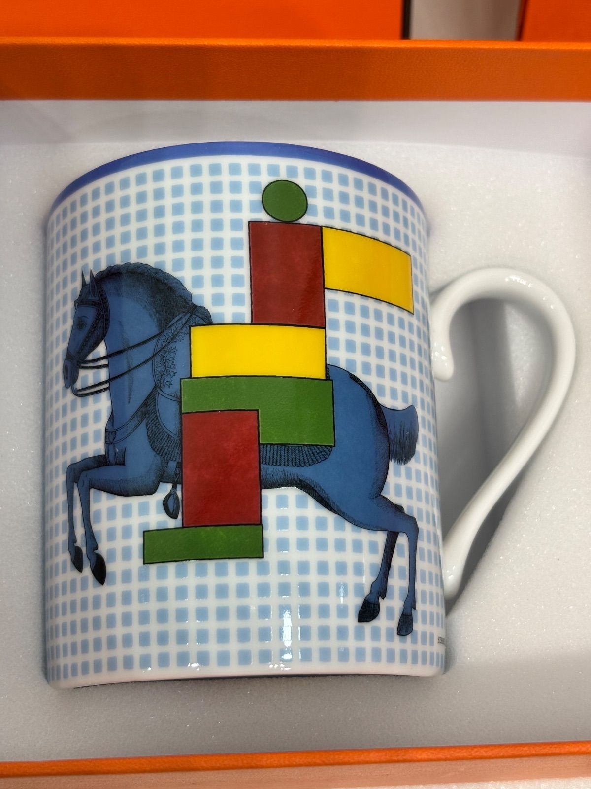 HERMÈS エルメス マグカップ Cavalier en Formes 1 ブルー馬 プレゼント