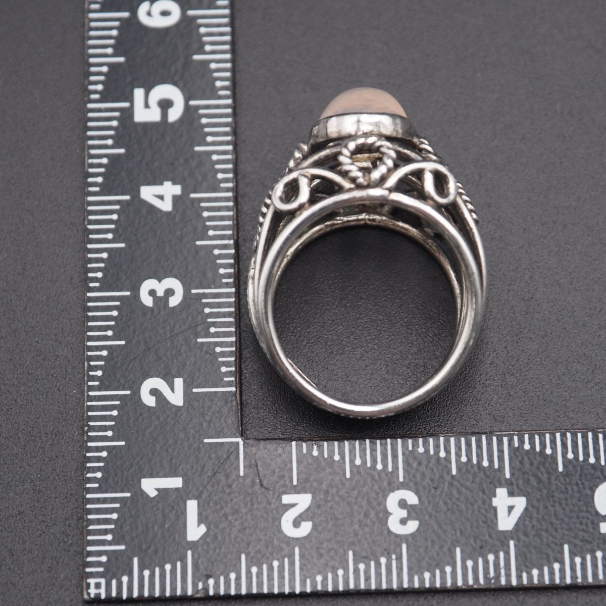 L572 ホワイトストーン リング デザイン シルバー 指輪 ヴィンテージ