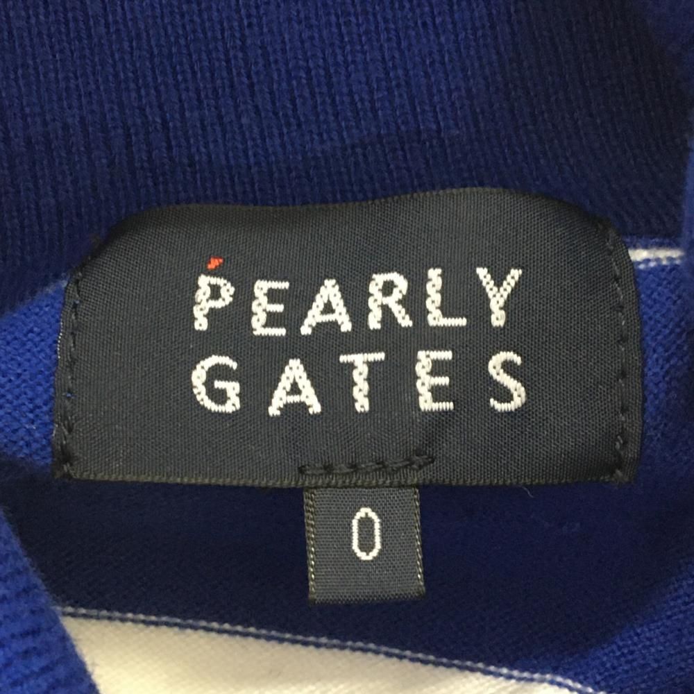 超美品】パーリーゲイツ タートルネックセーター ブルー×白 ボーダー