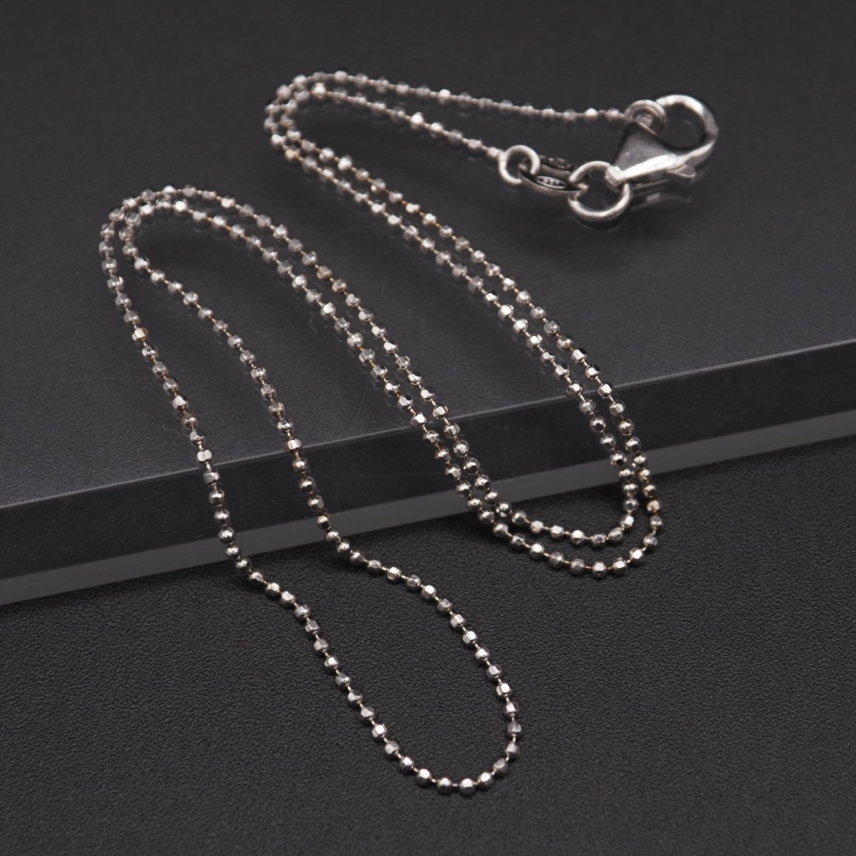 L797 ヴィンテージ 925 ITALY刻印 ネックレス カットボールチェーン