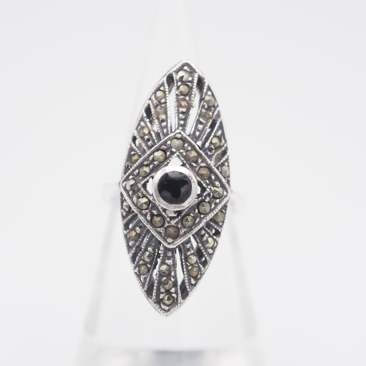 L441 オニキス風 マーカサイト マルカジット リング デザイン シルバー