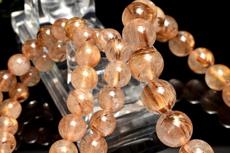 人気◇板状金針 タイガータイチンルチルクォーツ 11.5mm ブレスレット