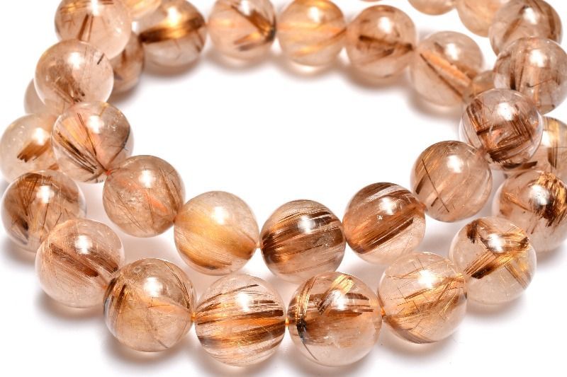 人気◇板状金針 タイガータイチンルチルクォーツ 11.5mm ブレスレット