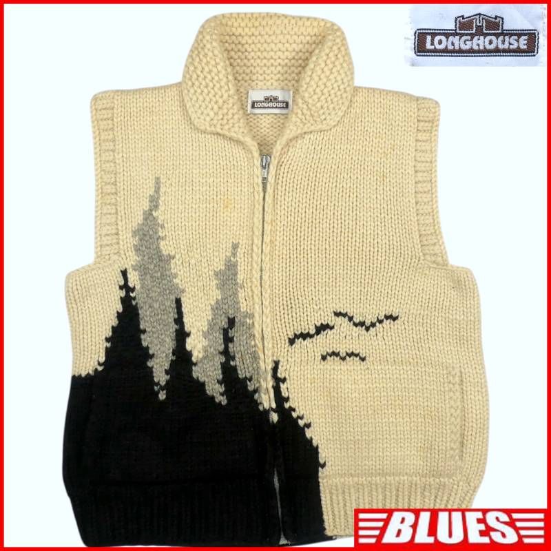 LONGHOUSE ロングハウス カウチンセーター ニット ベスト XXL カナダ