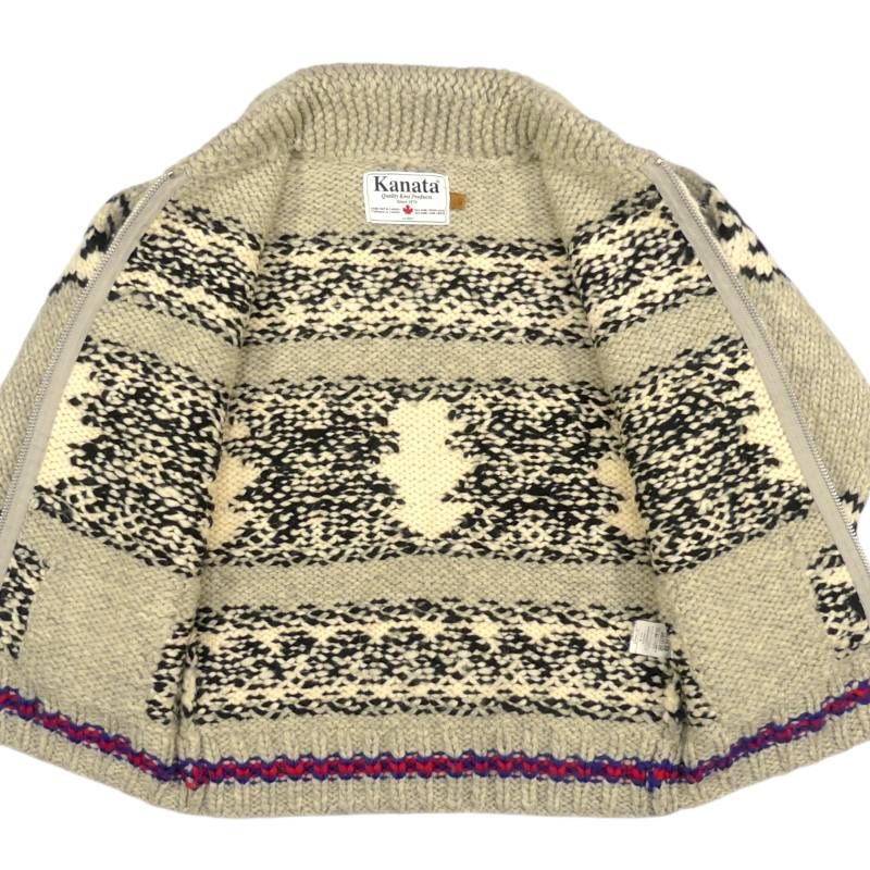 カウチンセーター kanata ニット L カナダ製 40 カナタ ウール ハンド