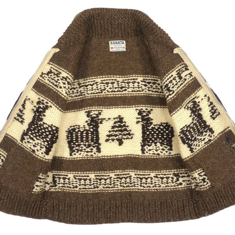 カウチンセーター kanata ニット XL カナダ製 カナタ ウール ハンド
