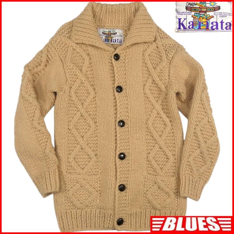 カウチンセーター kanata ニット M カナダ製 カナタ ウール ハンド