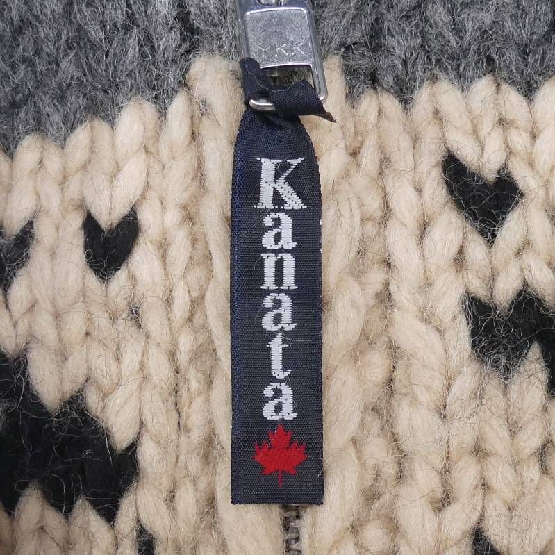 カウチンセーター kanata ニット XL カナダ製 カナタ ウール ハンド