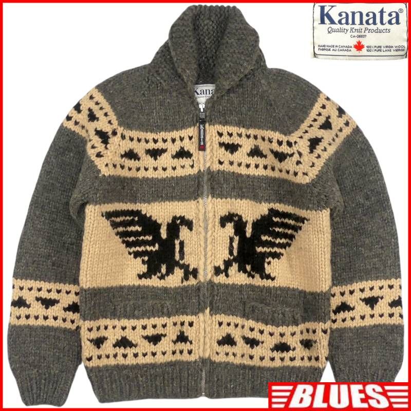 カウチンセーター kanata ニット XL カナダ製 カナタ ウール ハンド