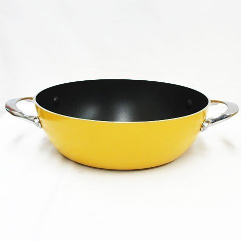 未使用品 MEYER マイヤー ライトポット 両手鍋 24cm 蓋つき イエロー