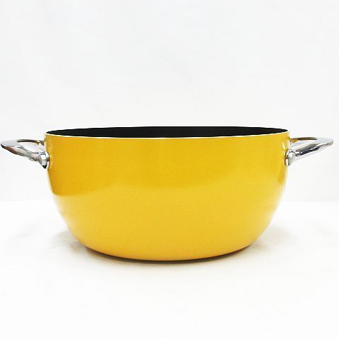 【新品未使用】Meyer(マイヤー) ライトポット 24cm イエロー 未使用品 MEYER マイヤー ライトポット 両手鍋 24cm 蓋つき イエロー