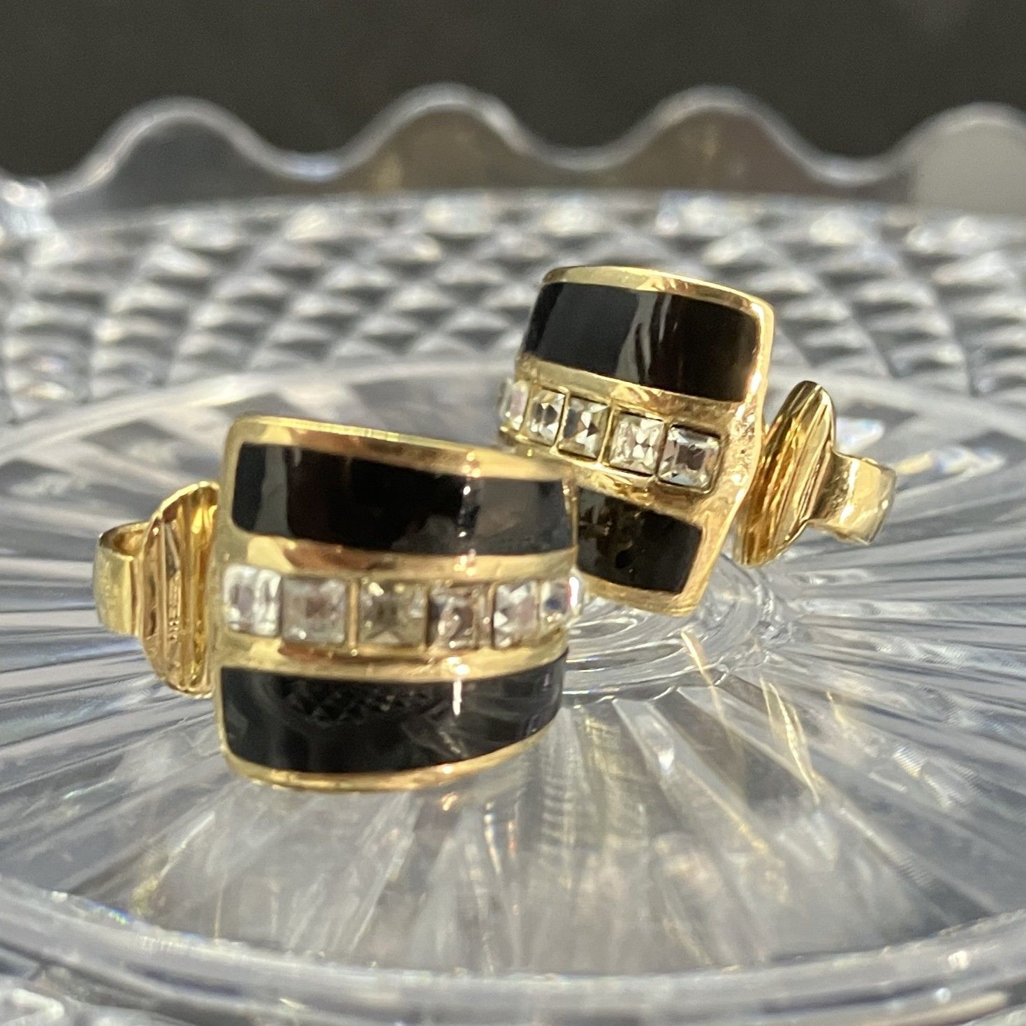 Christian Dior ディオール イヤリング ラインストーン ゴールド 76