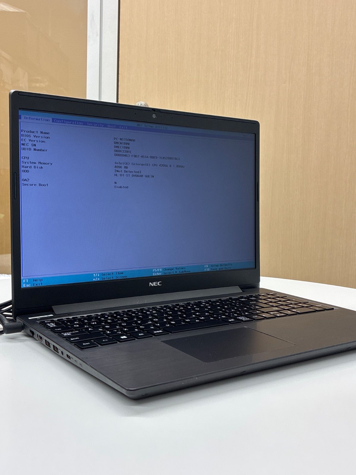 ジャンク】NEC ノートPC PC-NS150NAB BIOS表示確認 ACなし 記憶媒体