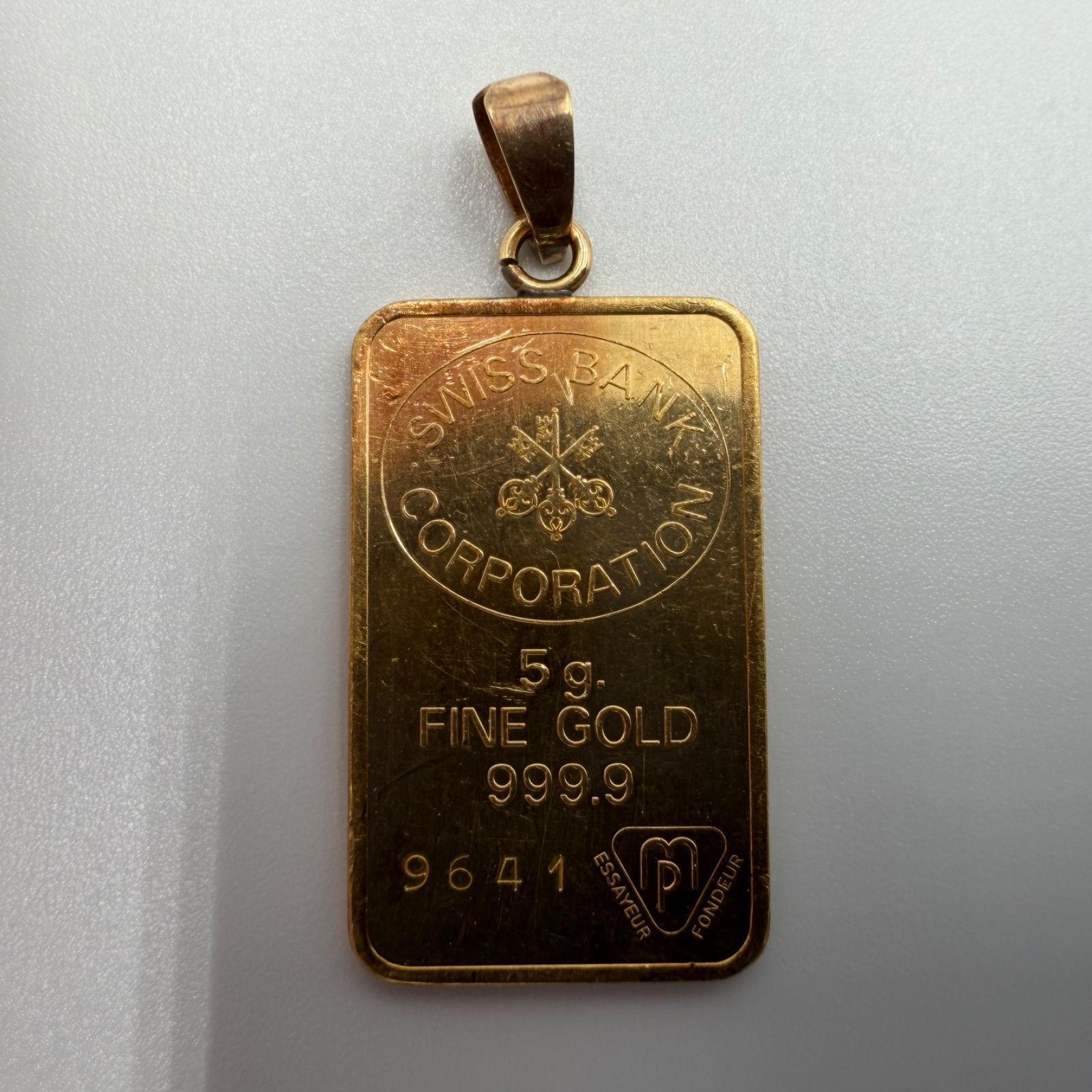 Swiss bank インゴット K18 トップ 純金インゴット スイスバンク 5 2g