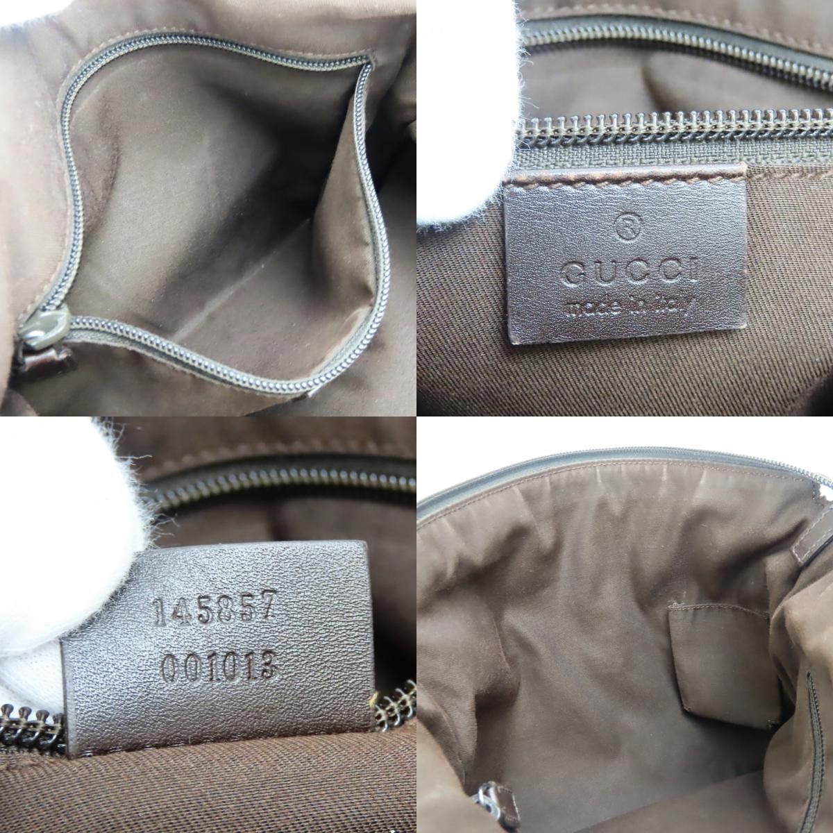 中古】 グッチ ショルダーバッグ 145857 パンチング GGキャンバス 
