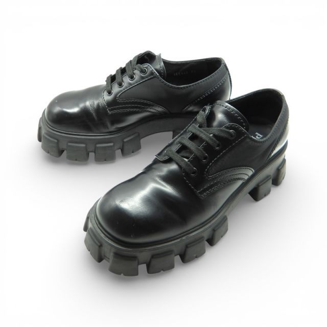 PRADA MONOLITH RE-NYLON LACE UP SHOES BLACK サイズ26.5cm 2EE342 箱