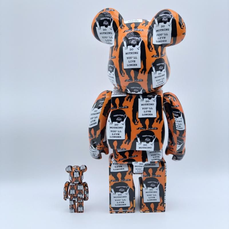 中古】BE＠RBRICK BE＠RBRICK BANKSY MONKEY SIGN 400% メディコム